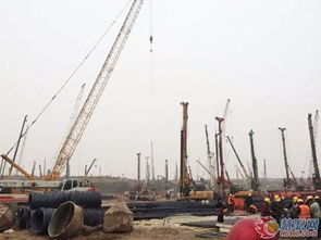 北京新機(jī)場現(xiàn)場 工程機(jī)械熱火朝天施工忙